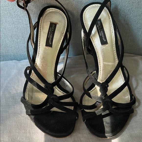 Dolce & Gabbana Black Strappy Heels - Picture 1 of 8